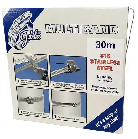 Produktfoto 1 von Jubilee Edelstahl Multiband-Satz Banderole, mit Sechskantschraube 1 m