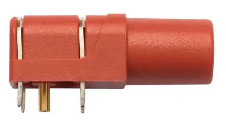 Produktfoto 1 von Schutzinger 4 mm Buchse Rot Buchse für Laborstecker, Kontakt Gold, 1000V 24A Lot