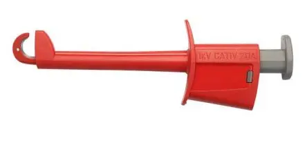 Produktfoto 1 von Schutzinger Hakenklemme Rot Hakenklemme, Vernickelt Spitze 19 mm 20A, 1kV
