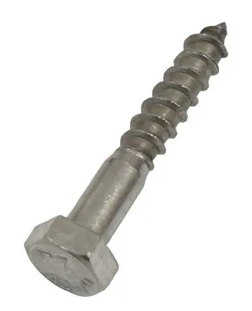 Produktfoto 1 von RS PRO Holzschrauben Sechskant, Edelstahl, M6 x 50 mm