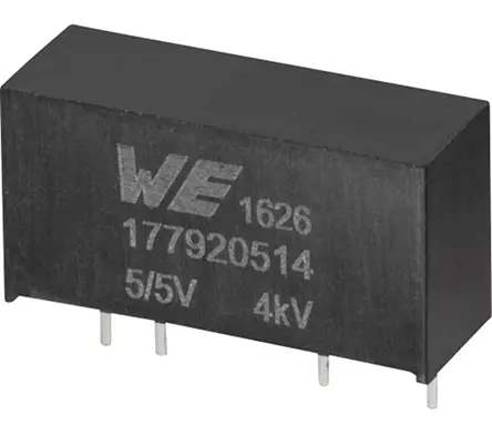 Produktfoto 1 von Wurth Elektronik DC/DC-Wandler Isoliert, ungeregelt 1-Kanal, 0mA 105 kHz SIP 7-Pin Fest