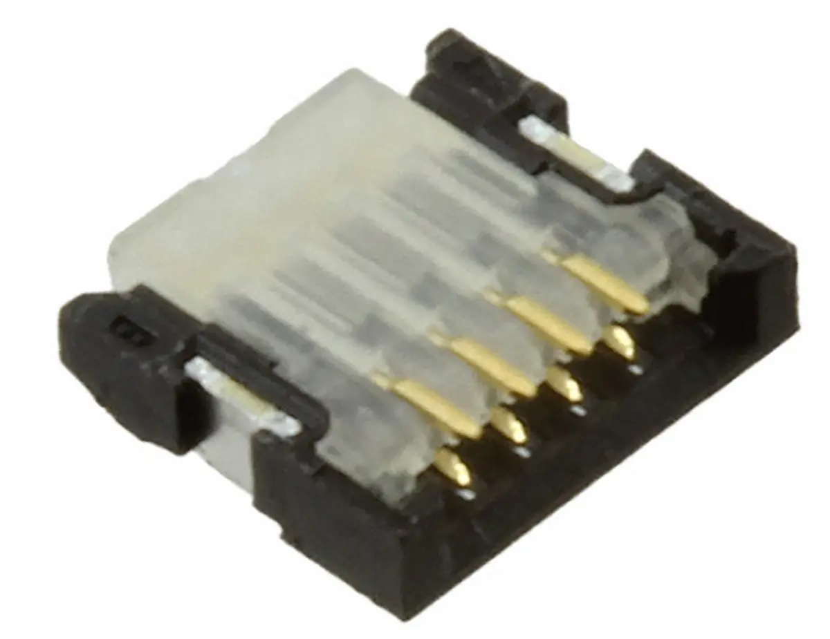 Molex 501461, SMD gewinkelt FPC-Steckverbinder, 4-polig Buchse / 1-reihig, Raster 0.5 mm, Lot