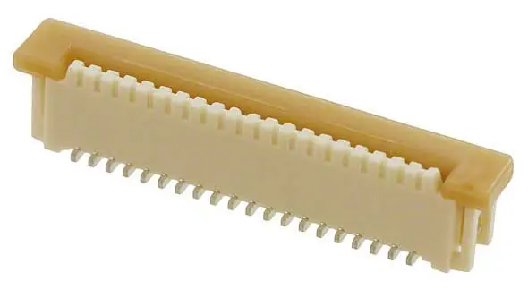 Molex 52610, Oberfläche Vertikal FPC-Steckverbinder, 20-polig Buchse / 1-reihig, Raster 1 mm, SMD