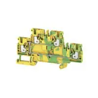 Produktfoto 1 von Weidmüller Anschlussklemmenblock DIN-Schiene 2 Gelb, Grün, 2.5 mm², 800 V Einsteck-Anschluss
