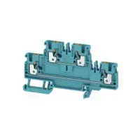 Produktfoto 1 von Weidmüller Anschlussklemmenblock DIN-Schiene 2 Blau, 2.5 mm², 800 V Einsteck-Anschluss