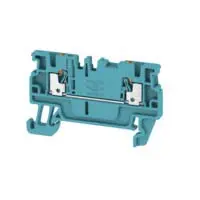 Produktfoto 1 von Weidmüller Anschlussklemmenblock DIN-Schiene 1 Blau, 1.5 mm², 500 V Einsteck-Anschluss