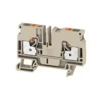 Produktfoto 1 von Weidmüller Anschlussklemmenblock DIN-Schiene 1 Dunkelbeige, 6mm², 800V Einsteck-Anschluss IECEx/ATEX