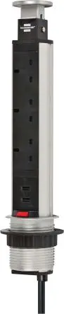 Produktfoto 1 von brennenstuhl H05VV-F Verlängerungskabel, 2 m, 5-fach, USB, BS IP20