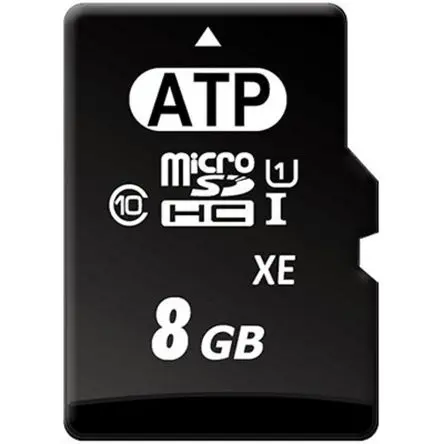 Produktfoto 1 von ATP 8 GB MicroSDHC MicroSD Klasse 10, UHS 1 U1 Industriequalität, aMLC