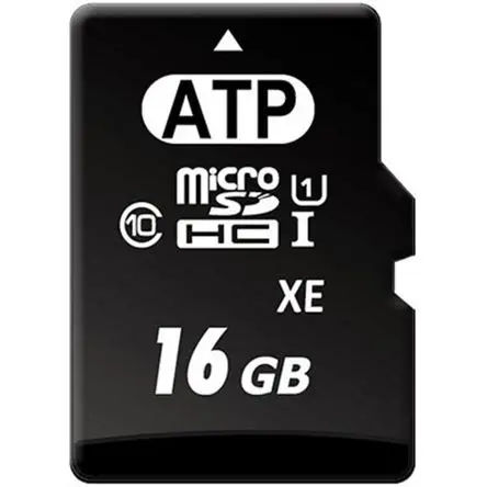 Produktfoto 1 von ATP 16 GB MicroSDHC MicroSD UHS 1 U1, Klasse 10 Industriequalität, aMLC