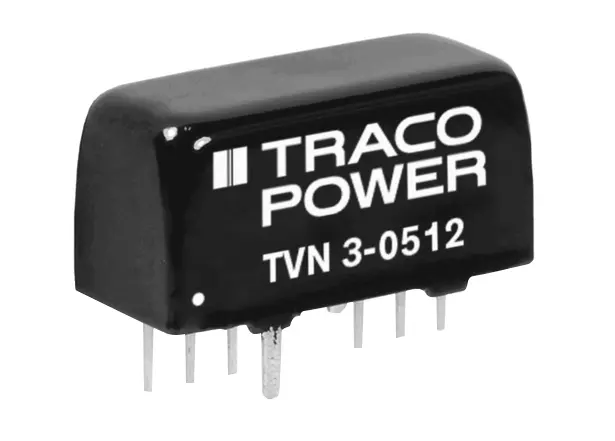 TRACOPOWER TVN 3 DC/DC-Wandler 3W 9 V dc IN, ±5V dc OUT / ±300mA Durchsteckmontage 1.6kV dc isoliert