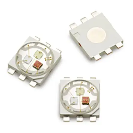 Produktfoto 1 von Broadcom ASMG Oberfläche LED RGB 3.6 V, Cluster 3-LEDs, 155 °, 6-Pin PLCC