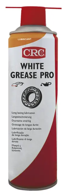 Produktfoto 1 von CRC White Grease Pro Polytetrafluorethylen Schmierfett Weiß -60 °C bis 100 °C, Zerstäuber 650 ml / 500 ml
