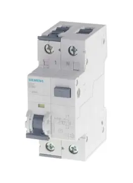 Produktfoto 1 von Siemens SENTRON 5SU1 FI/LS-Schalter (RCBO) 6 A, 2-polig Typ B, Empfindlichkeit 30 mA