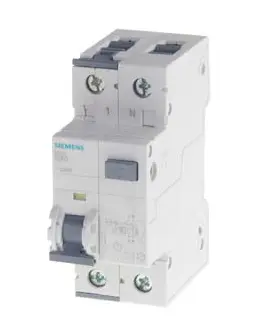 Produktfoto 1 von Siemens SENTRON 5SU1 FI/LS-Schalter (RCBO) 16 A, 2-polig Typ B, Empfindlichkeit 30 mA