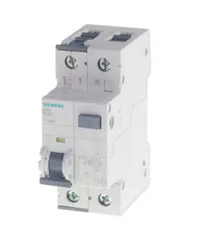 Produktfoto 1 von Siemens SENTRON 5SU1 FI/LS-Schalter (RCBO) 13 A, 2-polig Typ C, Empfindlichkeit 30 mA