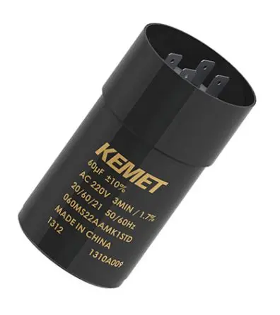 Produktfoto 1 von KEMET MS Schraubanschlussklemme Kondensator 400 μF 0 to 25 % / 120V ac, Ø 39 mm x 116 mm x 116 mm, 60 °C