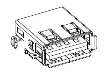 Produktfoto 1 von Molex, gewinkelt 4825 USB-Steckverbinder Buchse USB Typ A 1, Panel USB 2.0
