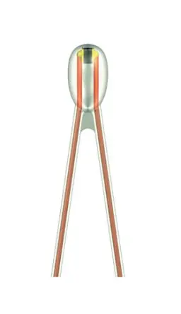 Produktfoto 1 von TDK B57541G1 NTC-Thermistor Glas gekapselt, NTC, 4 s 5 mm 66 mm, Temperaturmessung, DO-35 0.4 mm, 18 mW AEC-Q200