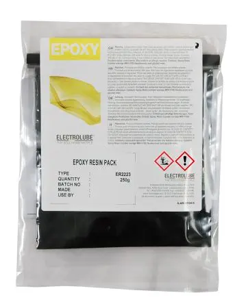 Electrolube Epoxy Resin ER2223 Epoxidharz-Kleber Schwarz für Polybutylencarbonat, Beutel 250 g