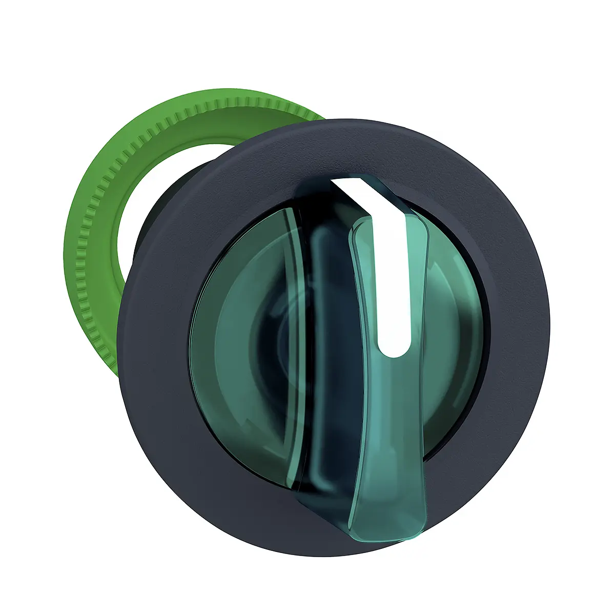 Produktfoto 1 von Schneider Electric Harmony Wählschalterkopf Beleuchtet Grün 2-Positionen 30mm Standardgriff Rastend
