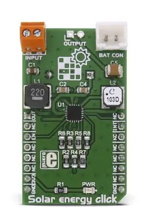 Produktfoto 1 von MikroElektronika BQ25570 Entwicklungskit, Solarenergie-Klick Solarenergie