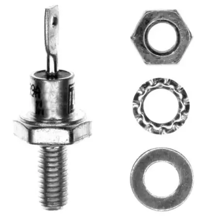 Produktfoto 1 von Vishay VS-25F Schraubanschlussklemme Diode Recovery Gleichrichter Anoden-Bolzen, 1200 V / 25 A, 2-Pin DO-4