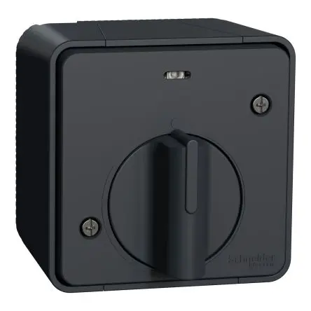 Produktfoto 1 von Schneider Electric Mureva Styl Drehschalter Lichtschalter 1-teilig Grau IP55 10A, PP (Polypropylen), SEBS, ABS