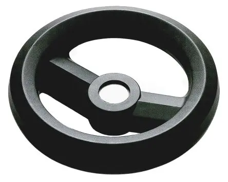 Produktfoto 1 von RS PRO Speichen Handrad, Rad ø 200 mm, 10 mm, 34 mm Gebohrte Nabe, Rad Mat. Glasfaserverstärktes Technopolymer, Schwarz