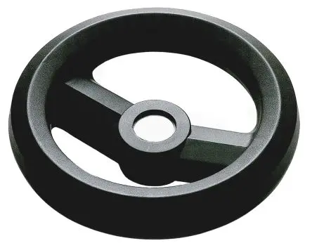 Produktfoto 1 von RS PRO Speichen Handrad, Rad ø 200 mm, 20 mm, 34 mm Gebohrte Nabe, Rad Mat. Glasfaserverstärktes Technopolymer, Schwarz