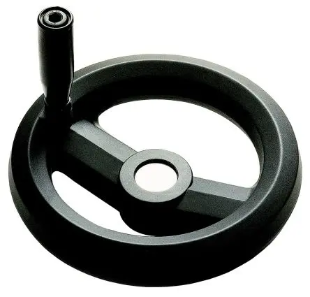 Produktfoto 1 von RS PRO Speichen Handrad, Rad ø 126 mm, 14 mm, 22 mm Gebohrte Nabe, Rad Mat. Technopolymer, Schwarz
