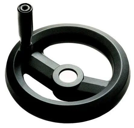 Produktfoto 1 von RS PRO Speichen Handrad, Rad ø 200 mm, 20 mm, 34 mm Gebohrte Nabe, Rad Mat. Glasfaserverstärktes Technopolymer, Schwarz