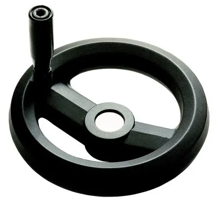 Produktfoto 1 von RS PRO Speichen Handrad, Rad ø 80 mm, 8 mm, 17 mm Gebohrte Nabe, Rad Mat. Glasfaserverstärktes Technopolymer, Schwarz