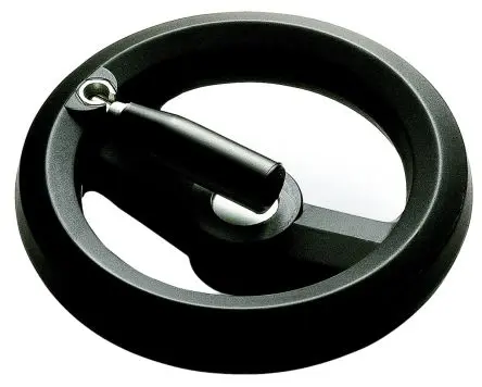 Produktfoto 1 von RS PRO Speichen Handrad, Rad ø 100 mm, 12 mm, 17 mm Gebohrte Nabe, Rad Mat. Glasfaserverstärktes Technopolymer, Schwarz