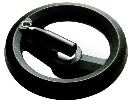Produktfoto 1 von RS PRO Speichen Handrad, Rad ø 126 mm, 15 mm, 22 mm Gebohrte Nabe, Rad Mat. Glasfaserverstärktes Technopolymer, Schwarz