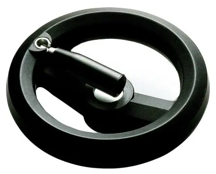 Produktfoto 1 von RS PRO Speichen Handrad, Rad ø 200 mm, 16 mm, 34 mm Gebohrte Nabe, Rad Mat. Glasfaserverstärktes Technopolymer, Schwarz
