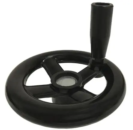 Produktfoto 1 von RS PRO Speichen Handrad, Rad ø 120 mm, 25 mm, 15 mm Gebohrte Nabe, Schwarz