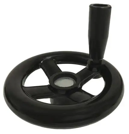 Produktfoto 1 von RS PRO Speichen Handrad, Rad ø 200 mm, 40 mm, 25 mm Gebohrte Nabe, Schwarz