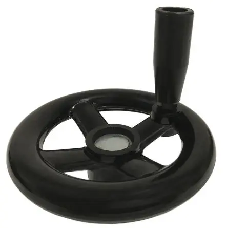 Produktfoto 1 von RS PRO Speichen Handrad, Rad ø 300 mm, 52 mm, 30 mm Gebohrte Nabe, Schwarz
