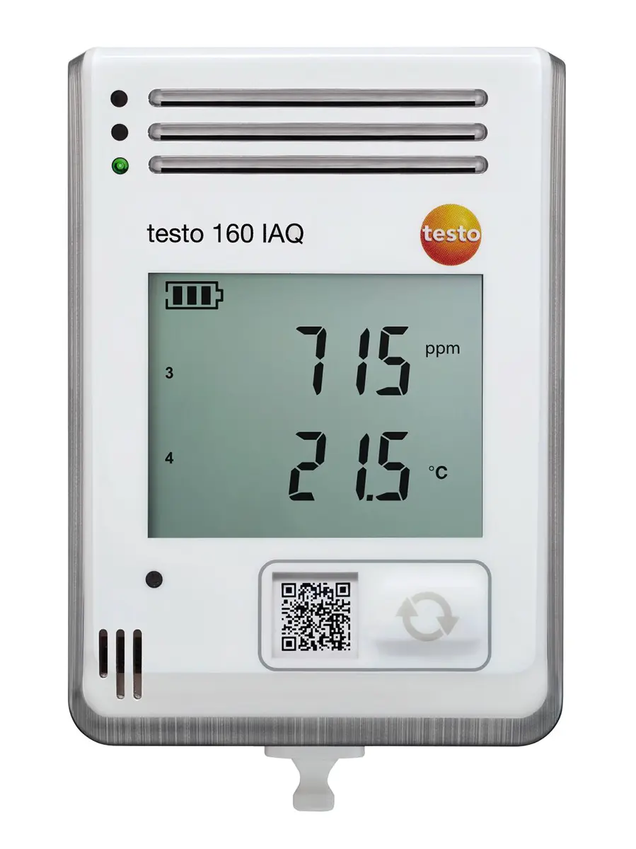 Produktfoto 1 von Testo 160 IAQ Datenloggerfunktion LCD Luftqualitätsmessgerät 50 °C, CO2 bis 5000 ppm, bis 50 °C, Batterie-betrieben /