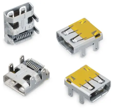 Produktfoto 1 von Wurth Elektronik WR-COM Micro HDMI Horizontal SMT, Gerade Steckverbinder für Speicherkarten Buchse, 19-polig / 2-reihig