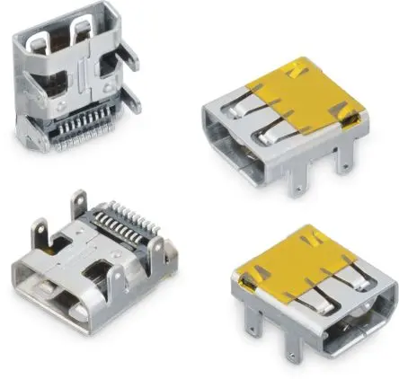 Produktfoto 1 von Wurth Elektronik WR-COM Micro HDMI Horizontal SMT, Gerade Steckverbinder für Speicherkarten Buchse, 19-polig / 2-reihig