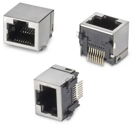 Produktfoto 1 von Wurth Elektronik 634008 Buchse Cat.5 RJ45-Steckverbinder, 1-Port 8-polig Messing vernickelt Oberfläche Horizontal