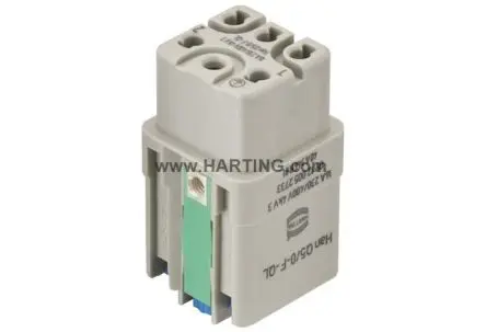 Produktfoto 1 von HARTING 0912 Industrie-Steckverbinder Kontakteinsatz Buchse, 5-polig 16A, Kabel, Steckverbindereinsatz