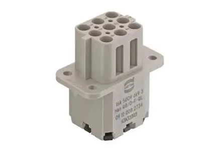 Produktfoto 1 von HARTING 0912 Industrie-Steckverbinder Kontakteinsatz Buchse, 8-polig 16A, Kabel, Steckverbindereinsatz