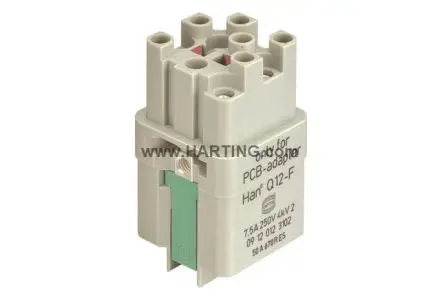 Produktfoto 1 von HARTING 0912 Industrie-Steckverbinder Kontakteinsatz Buchse, 12-polig 7.5A, Kabel, Steckverbindereinsatz