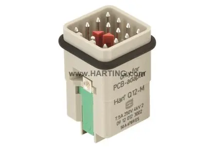 Produktfoto 1 von HARTING 0912 Industrie-Steckverbinder Kontakteinsatz Stecker, 12-polig 7.5A, Kabel, Steckverbindereinsatz