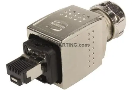 Produktfoto 1 von HARTING Han PP Metall V14 RJ45 CAT5-Stecker, 4-polig, einschließlich Gehäuse, IDC-Stecker, geschirmtes Gehäuse,