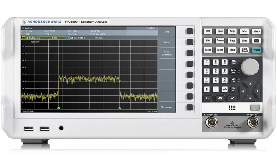 Produktfoto 1 von Rohde & Schwarz FPC-P3TG FPC1500 Tischausführung Spektrumanalysator, 3 GHz, 5 kHz / 3 GHz, USB 2.0, RJ45, 10/100 Base-TX