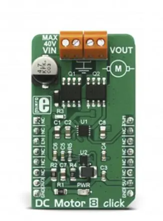 Produktfoto 1 von MikroElektronika MIC4605 Entwicklungskit, DC-Motor 8 Klick Gleichstrommotor, für Treiber für Gleichstrommotoren